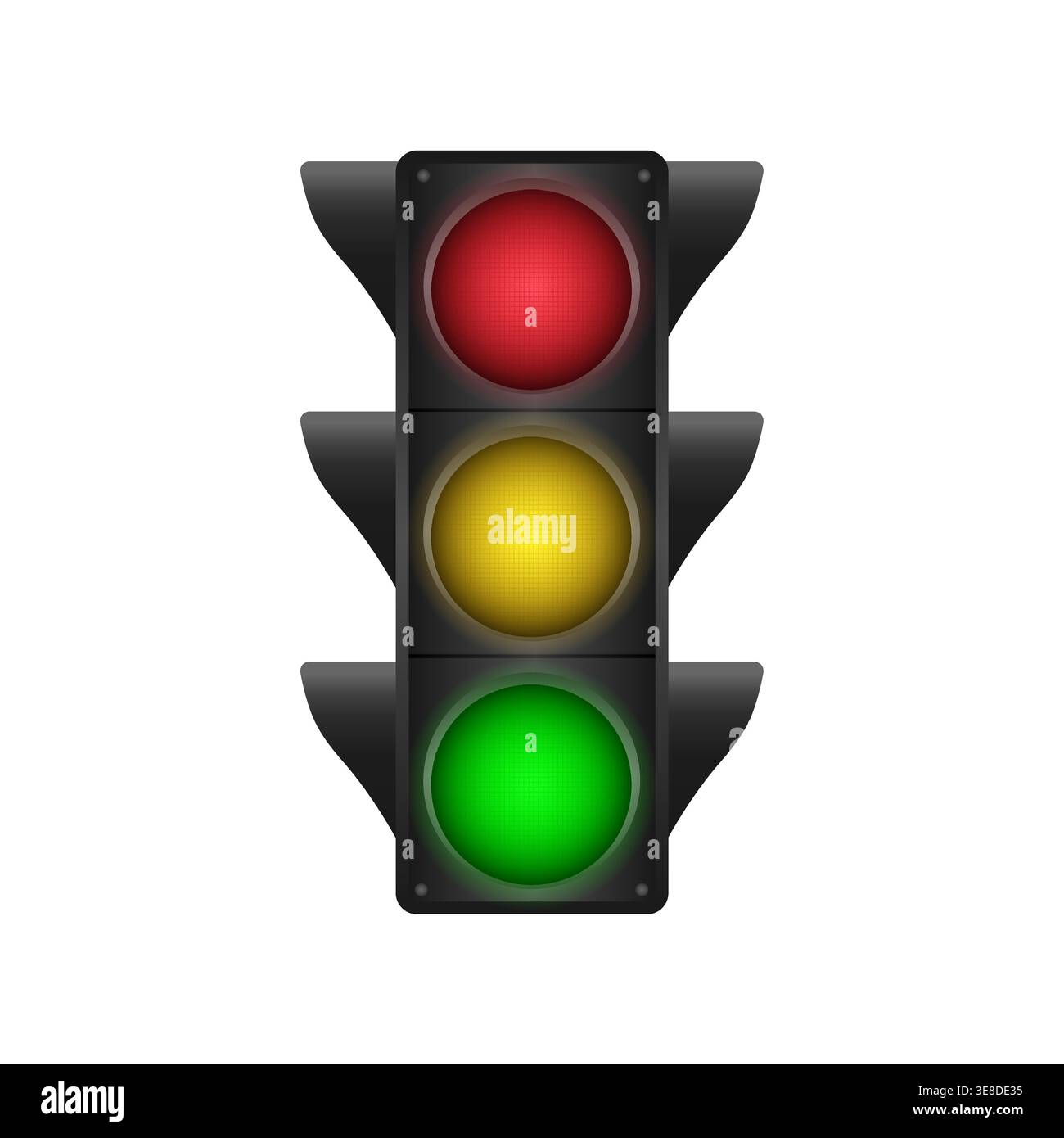 Traffic Light. Vector Illustration Isolated on White Background. Stock Vector