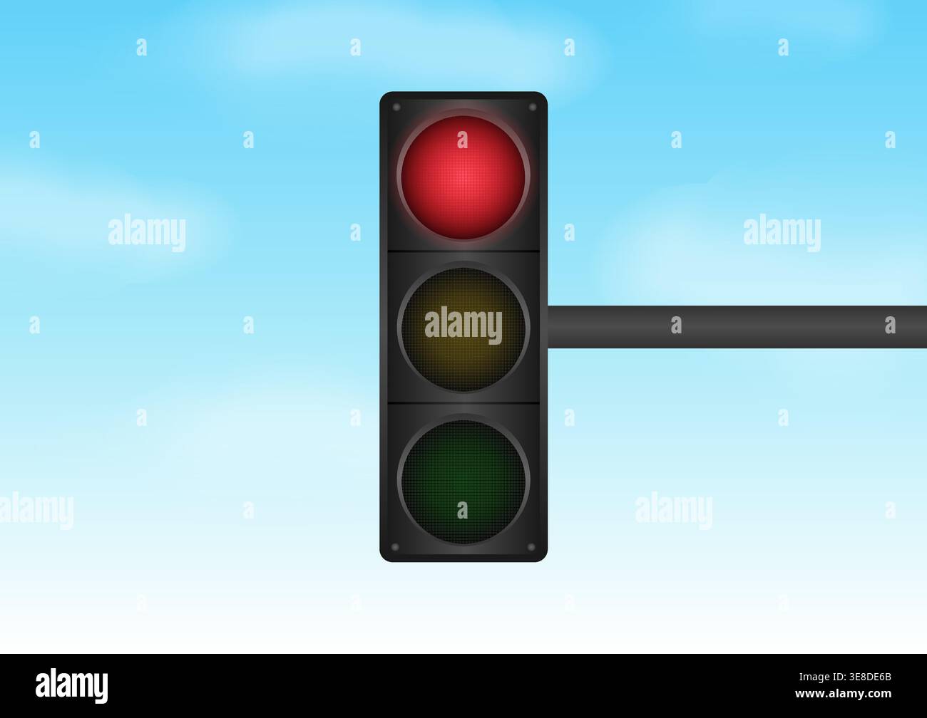 Traffic Light with Red Light. Vector Illustration Stock Vector Image ...