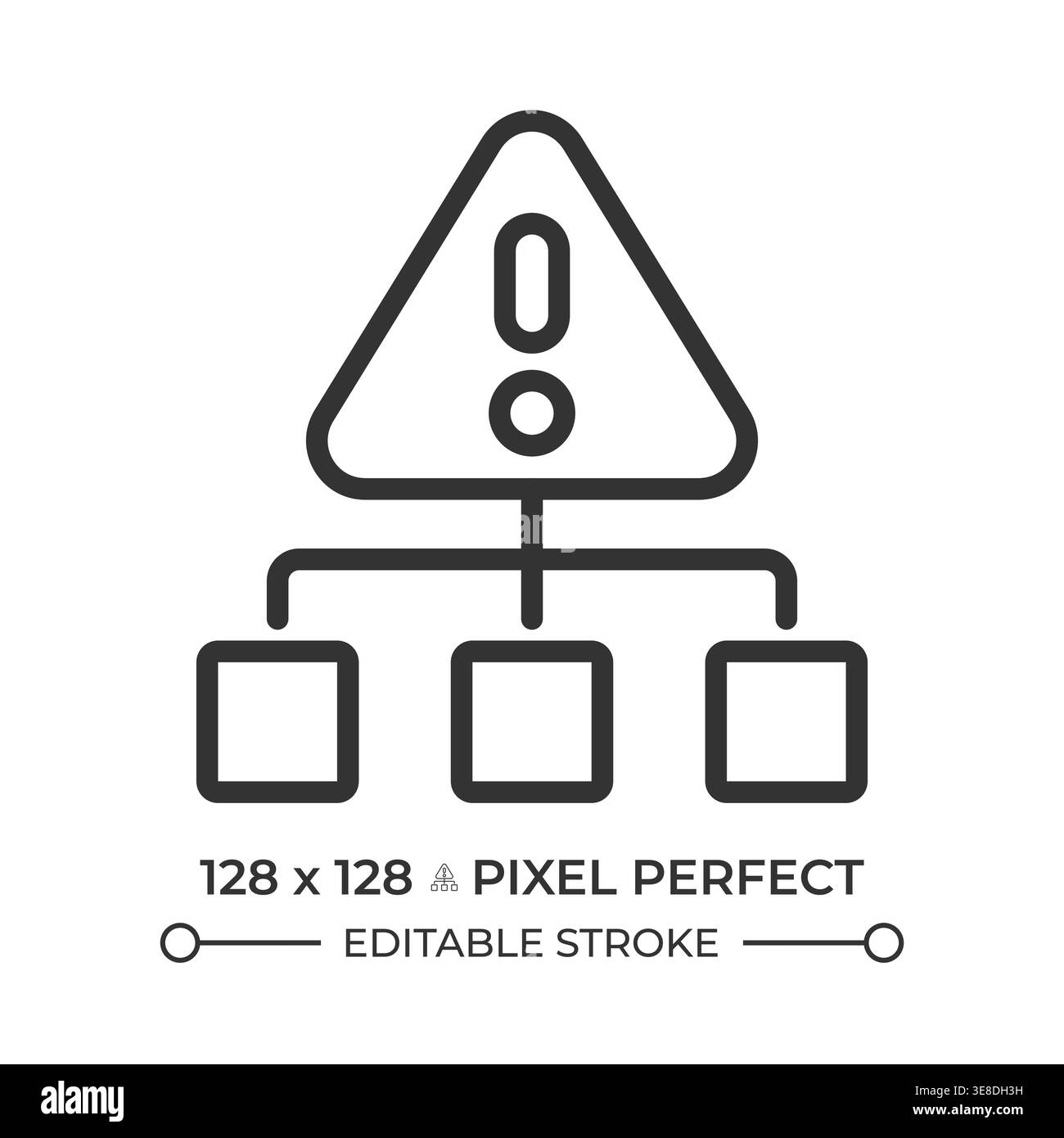 Risk structure diagram pixel perfect line icon Stock Vector