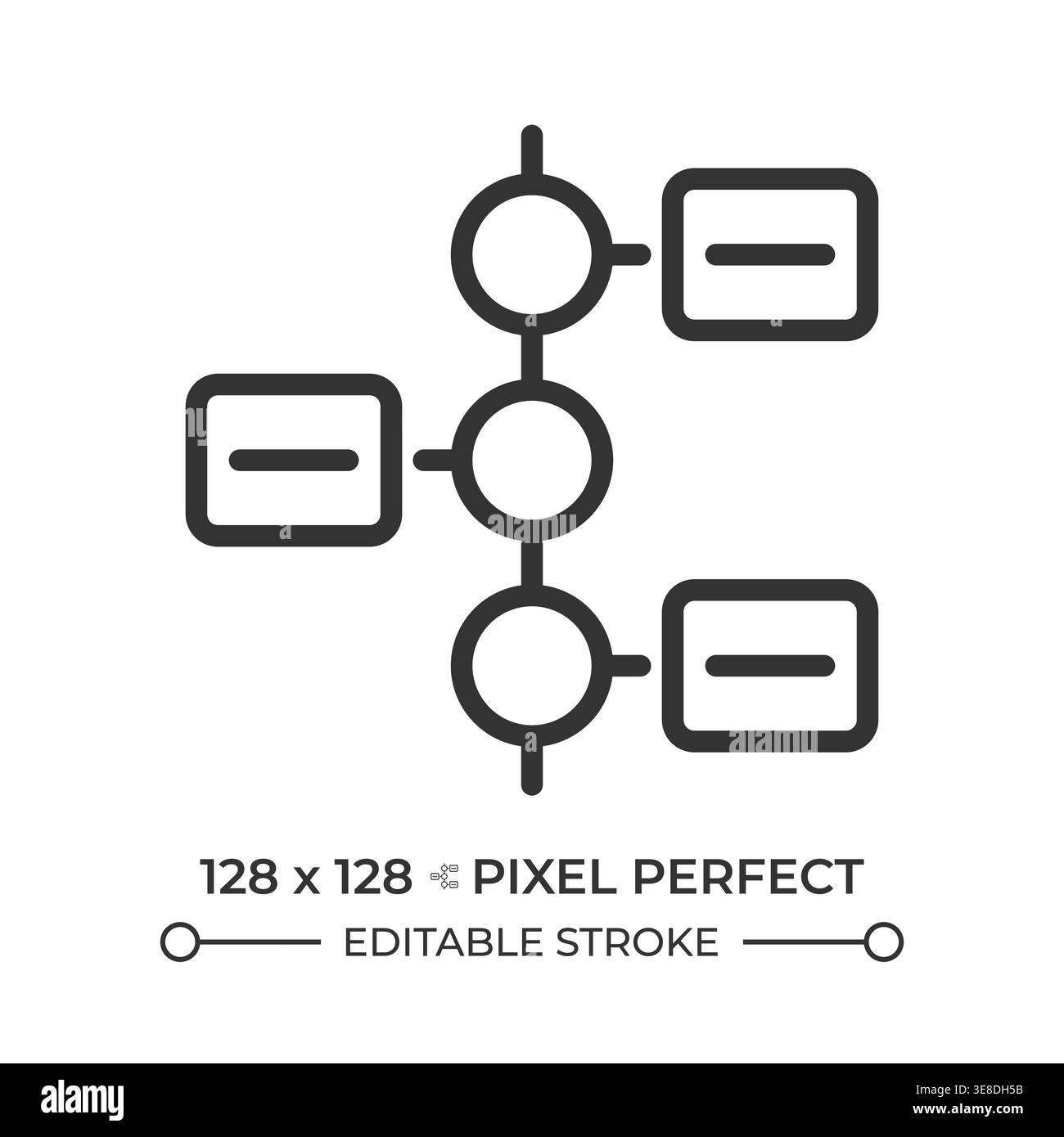 Goal flow pixel perfect line icon Stock Vector