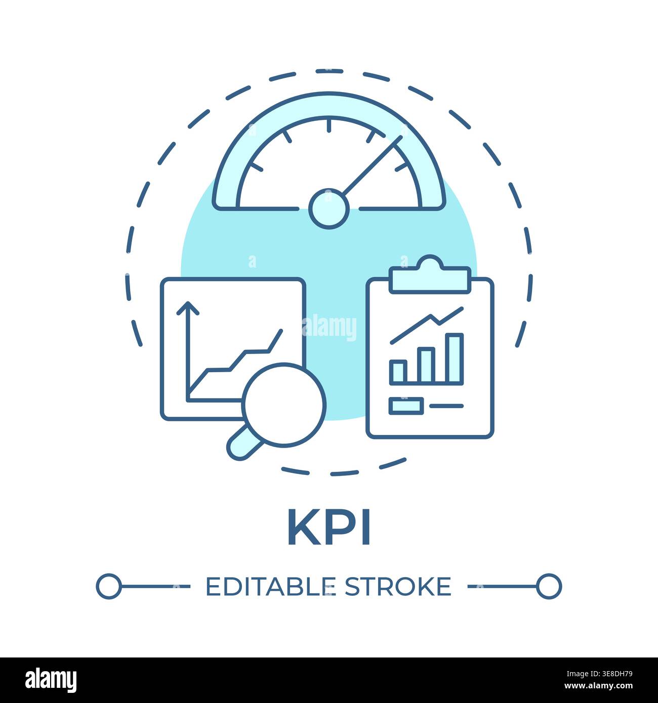 KPI soft blue concept icon Stock Vector