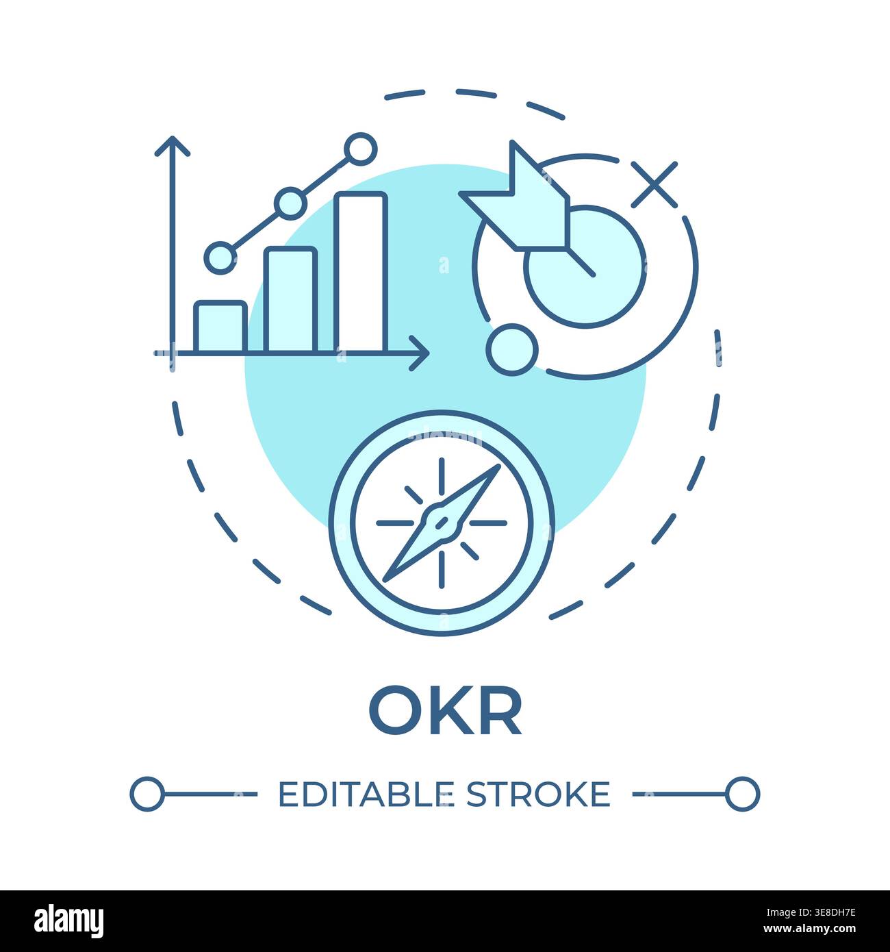 OKR soft blue concept icon Stock Vector
