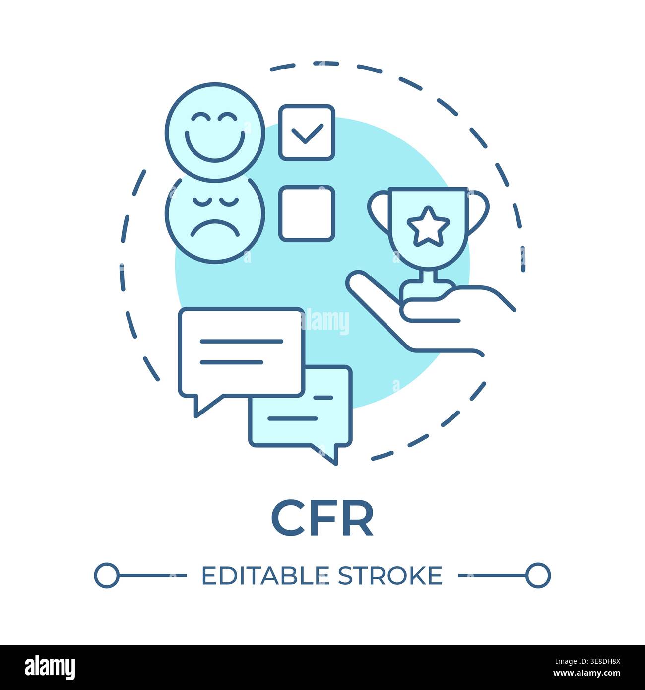 CFR soft blue concept icon Stock Vector