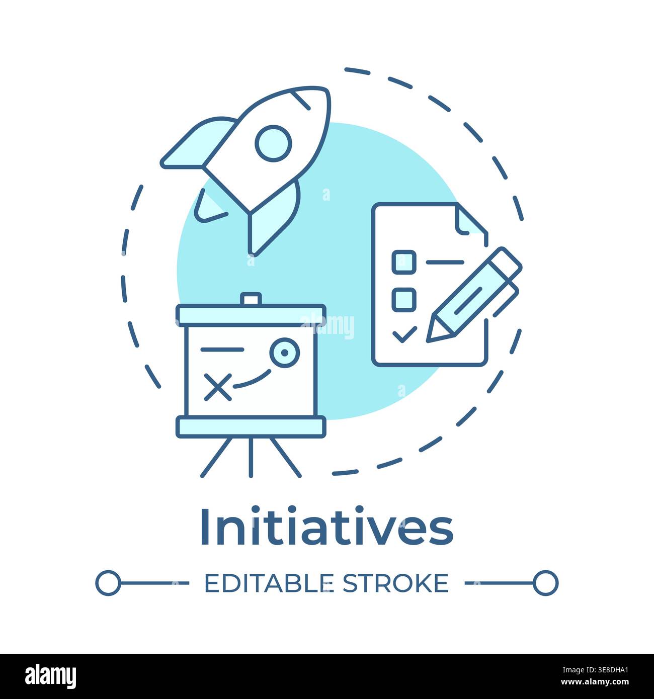 Initiatives soft blue concept icon Stock Vector