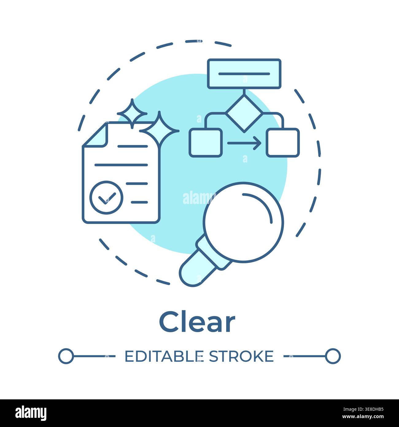 Clear soft blue concept icon Stock Vector