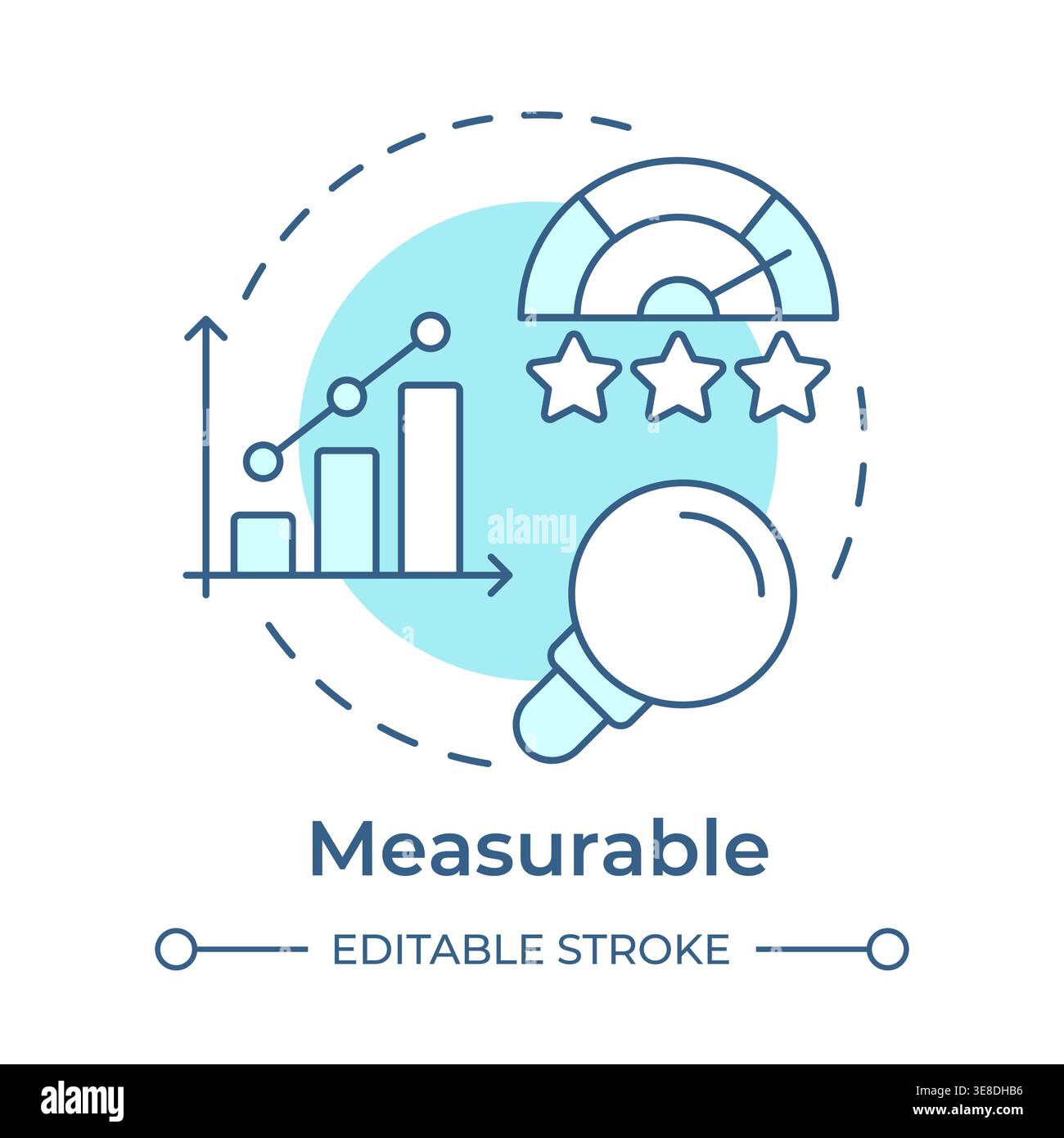 Measurable soft blue concept icon Stock Vector