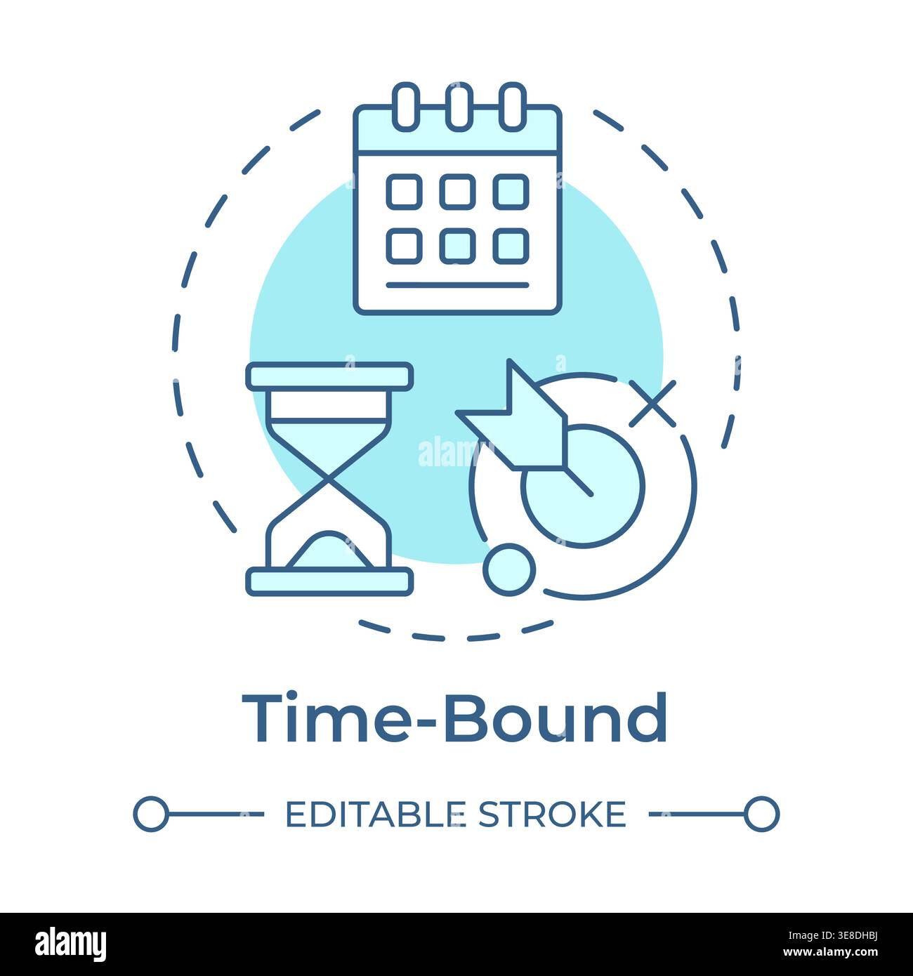 Time bound soft blue concept icon Stock Vector