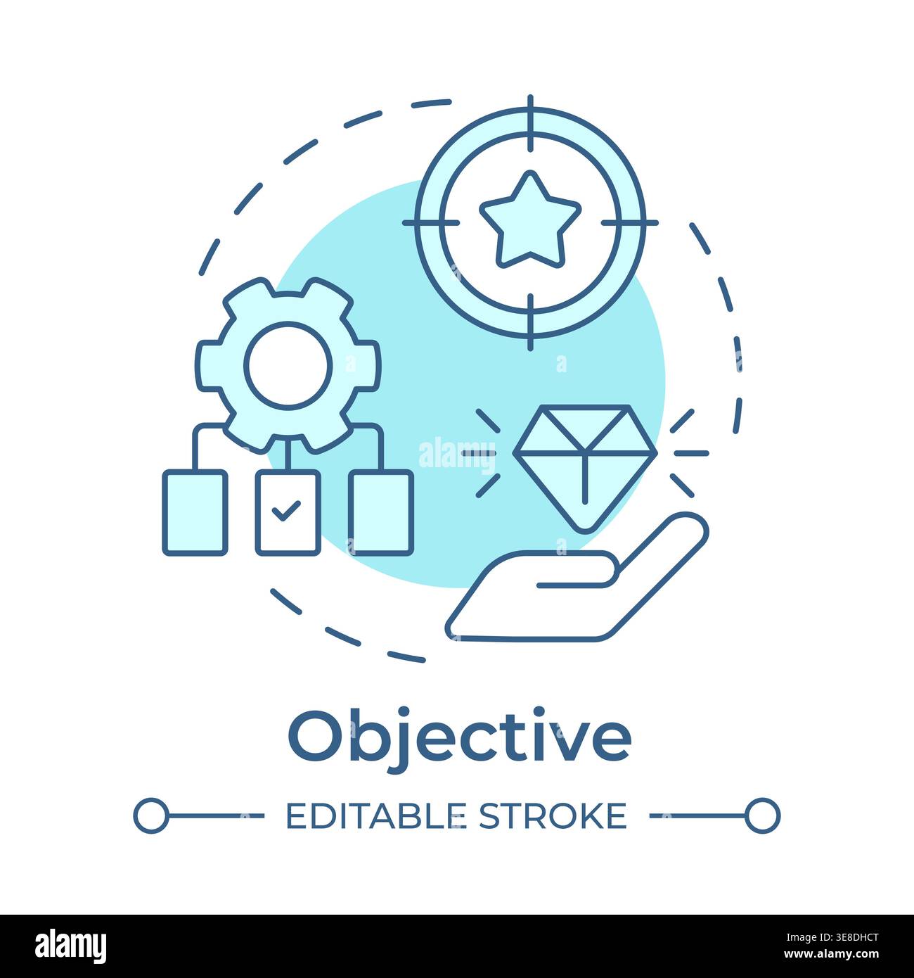 Objective soft blue concept icon Stock Vector