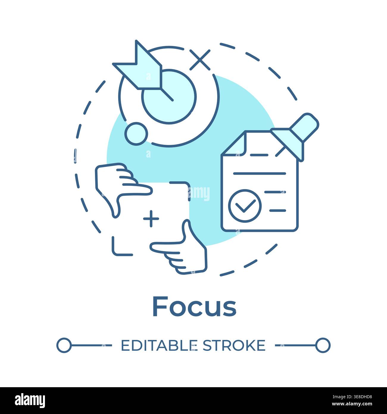 Focus soft blue concept icon Stock Vector