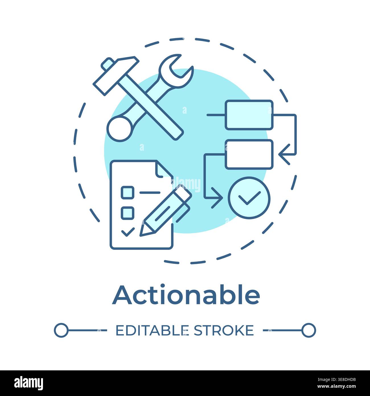Actionable soft blue concept icon Stock Vector