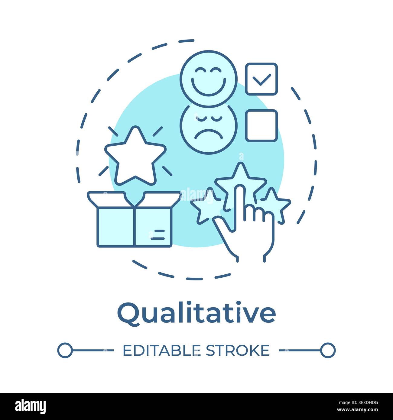 Qualitative soft blue concept icon Stock Vector