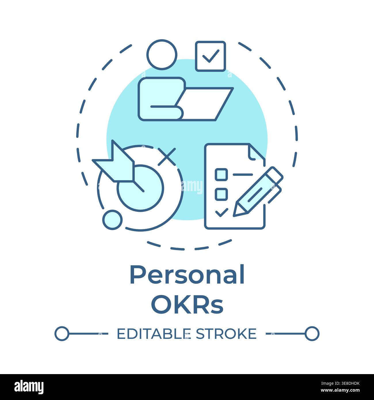 Personal okrs soft blue concept icon Stock Vector