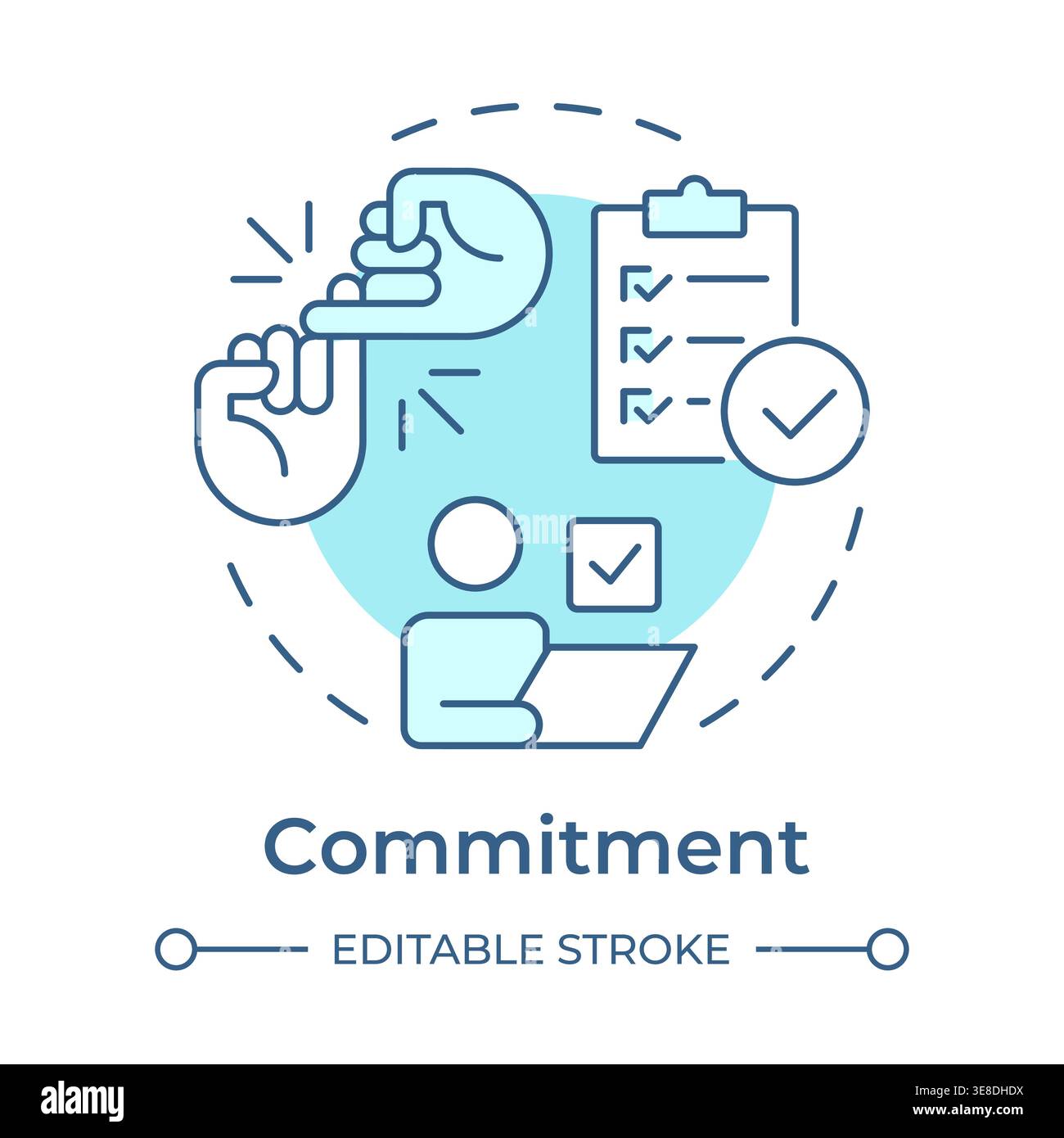 Commitment soft blue concept icon Stock Vector