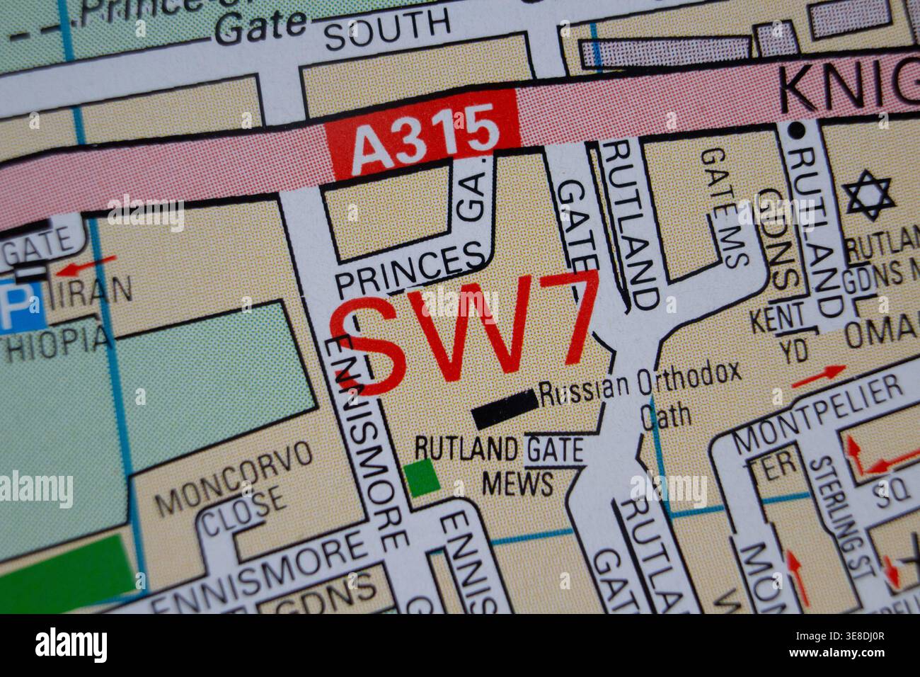 Sw7 Postcode Area Map SW7 postcode - London, England, United Kingdom colour atlas district ...