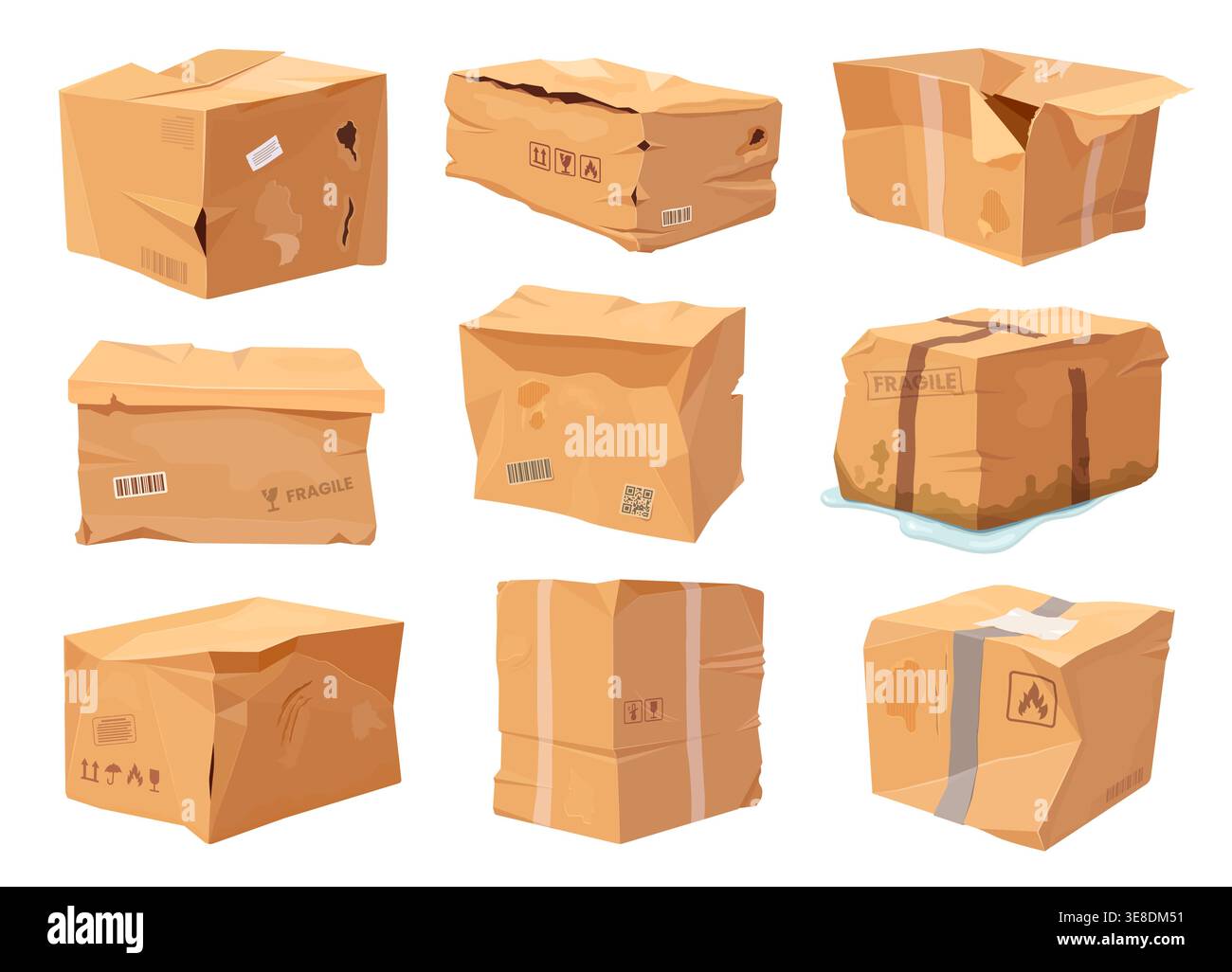 Smashed cardboard boxes hi-res stock photography and images - Alamy