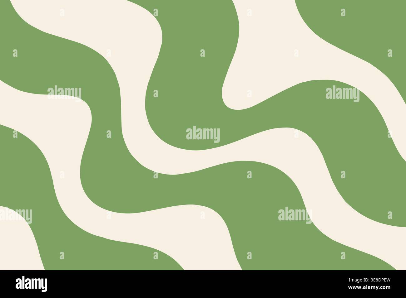 Green and cream flowing organic seamless abstract pattern Stock Vector
