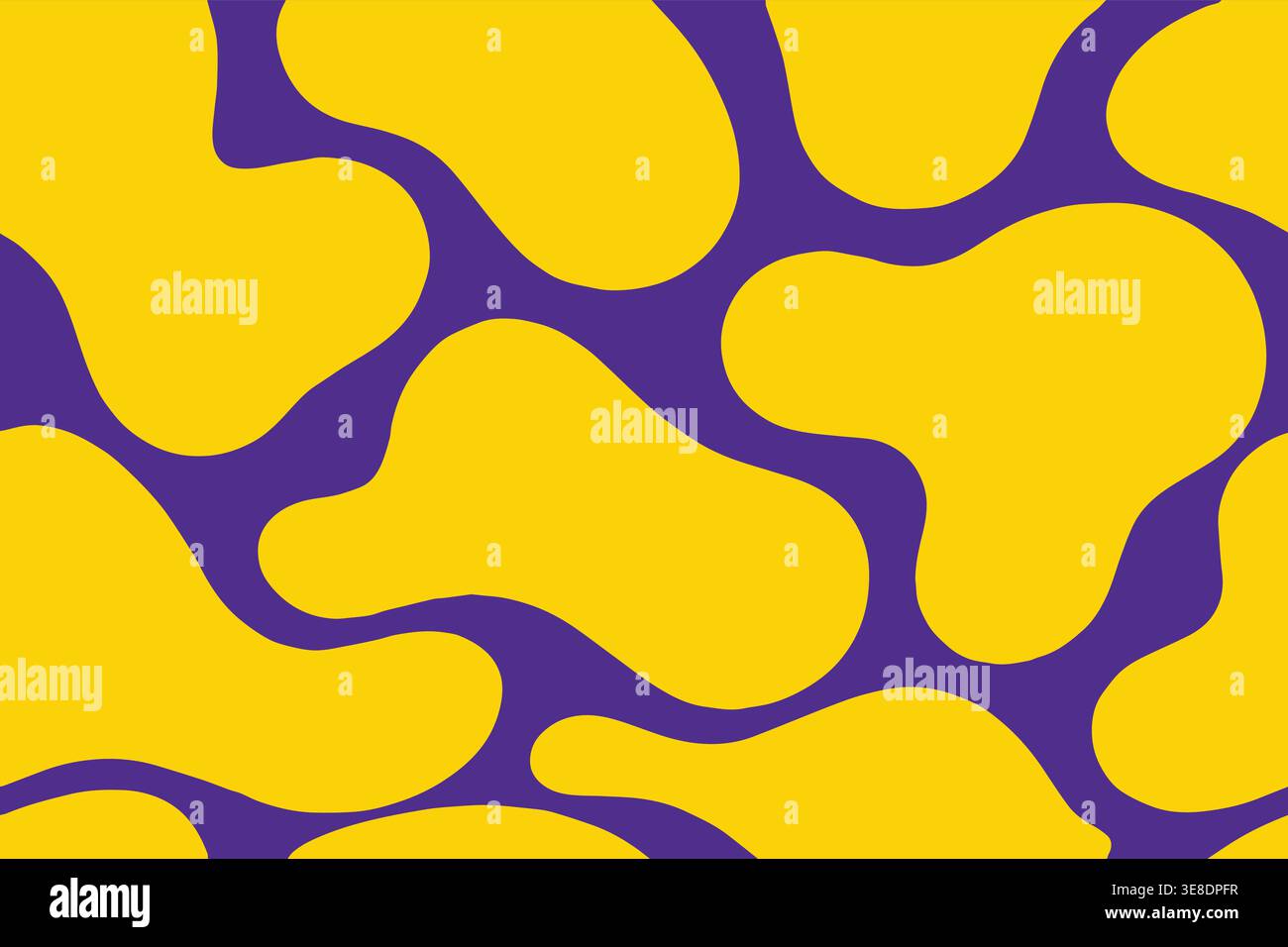 Yellow and blue organic liquid seamless abstract pattern Stock Vector