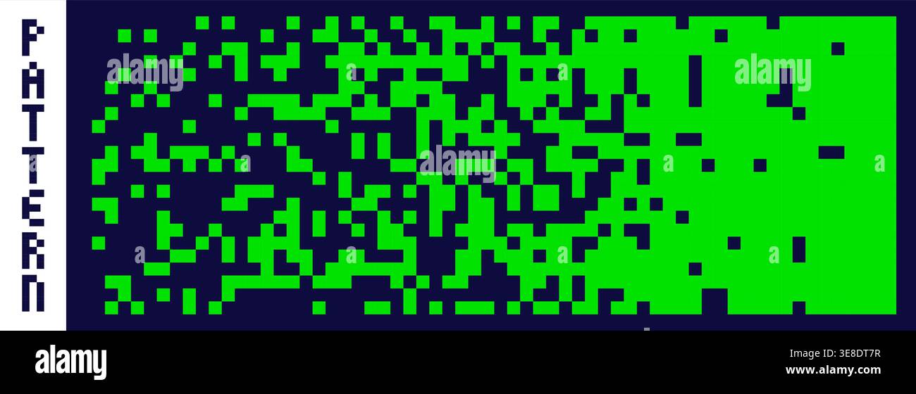 Pixel art halftone green rectangular random pattern. Stock Vector
