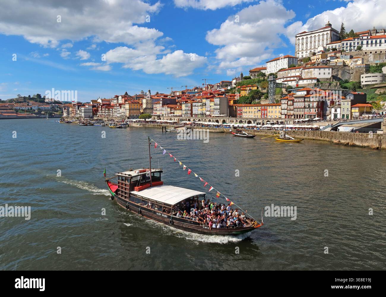 Ribeira, specifically Cais da Ribeira, in Porto. Stock Photo
