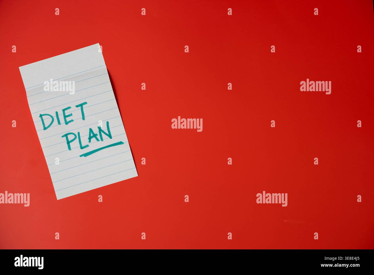 Diet plan note paper with copy space for text Stock Photo