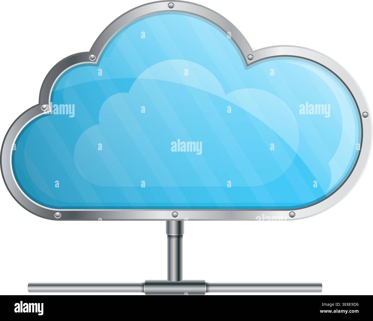 Cloud Computing Concept - Cloud with Network Cable, vector illustration Stock Vector