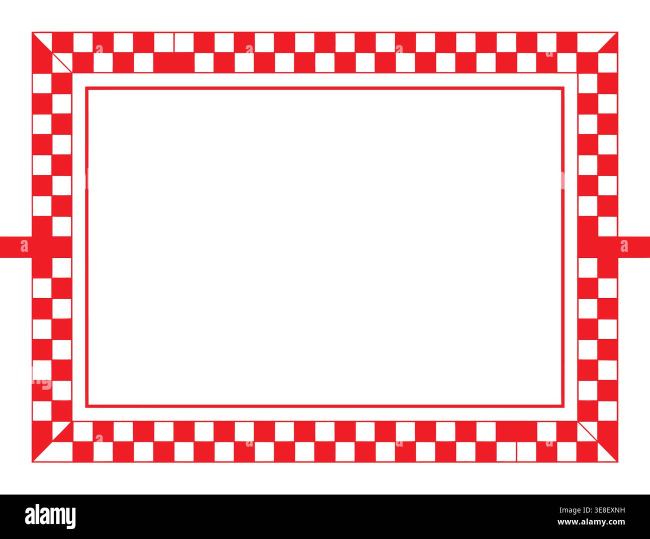 Red Checkered Frame Background, Racing Border Pattern Design Stock Vector