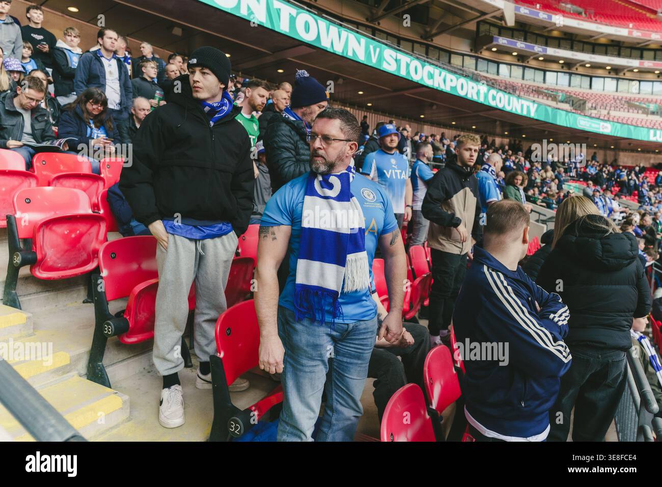 Stockport County fans at Wembley Stadium for Vertu Trophy Final against ...