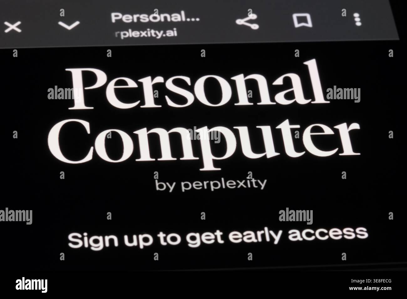 Shanghai,China-April 14th 2026: Personal Computer by Perplexity (PCP) AI assistant Stock Photo