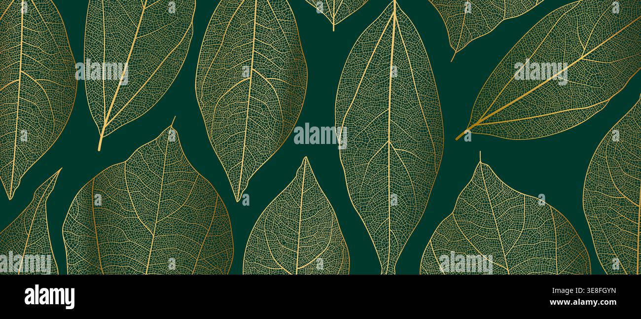 Leaf vein skeleton texture abstract background with close up plant leaf cells ornament texture pattern. Stock Vector