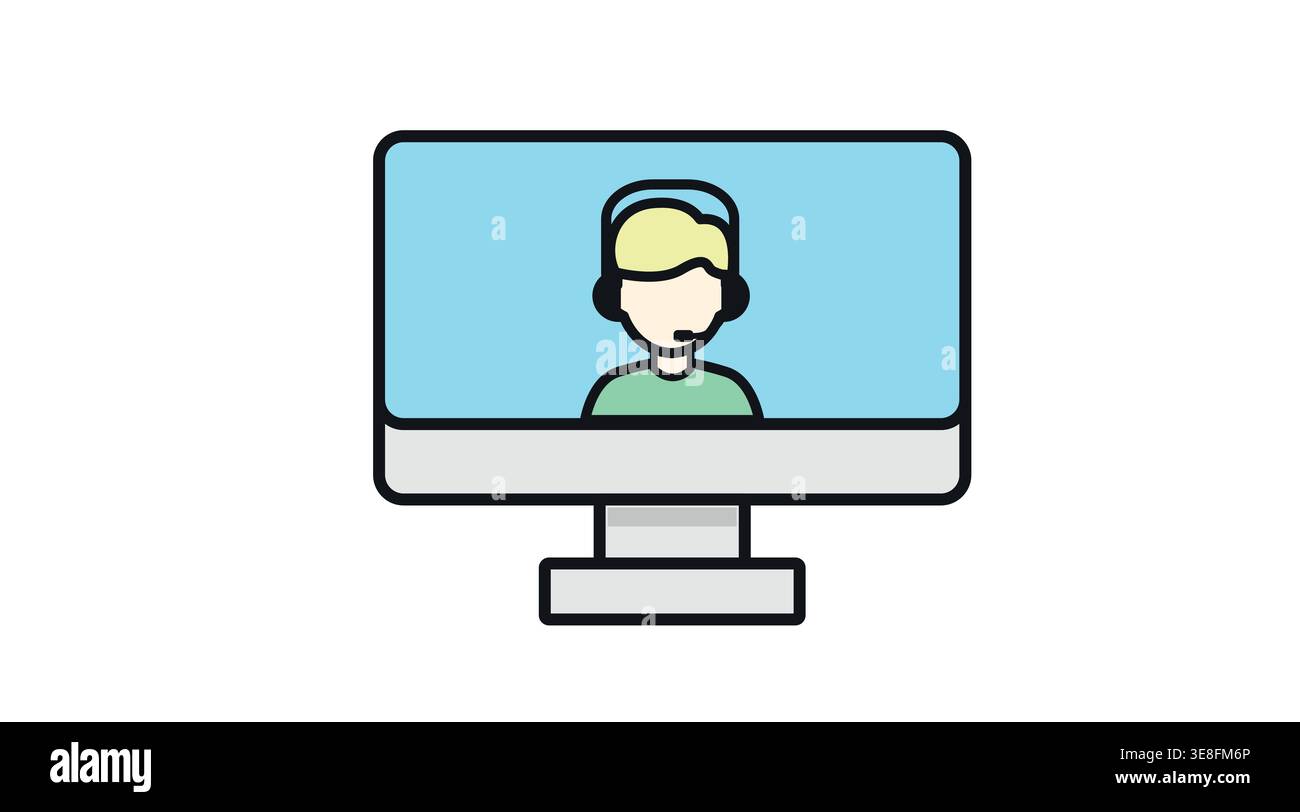 Customer support and call center icon Stock Vector