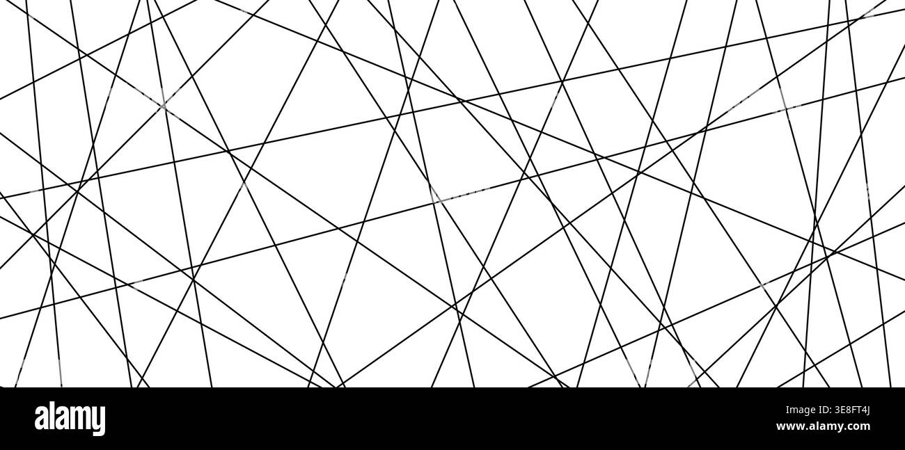 Chaotic straight diagonal strokes create dynamic monochrome vector texture. Stock Vector