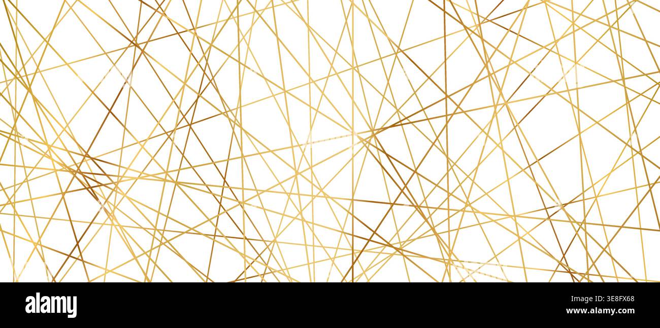 Straight random chaotic geometric lines form striking abstract vector pattern with irregular angles chaotic arrangement Stock Vector