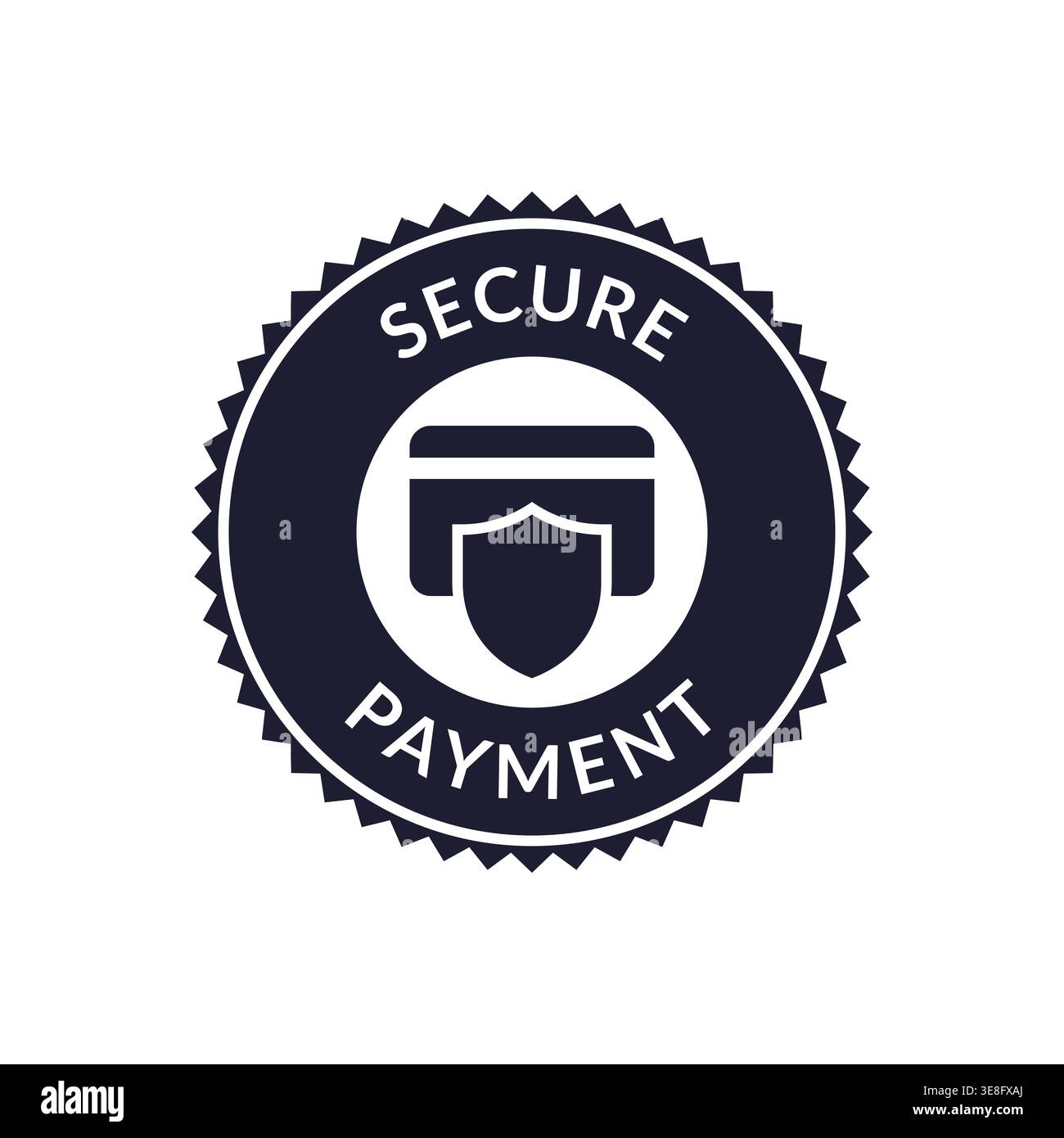 Secure Payment Badge with Shield and Padlock Icon Vector Illustration Stock Vector