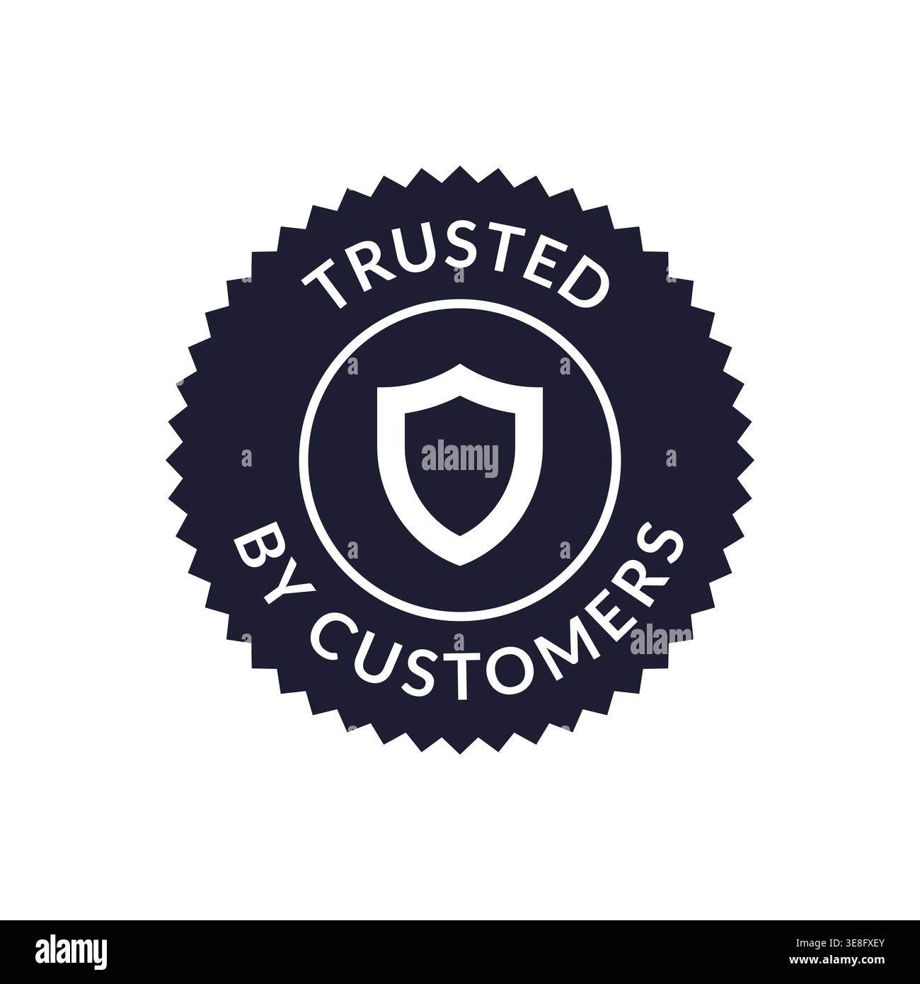 Trusted by Customers Shield Emblem with Clean Circular Layout Vector Illustration Stock Vector