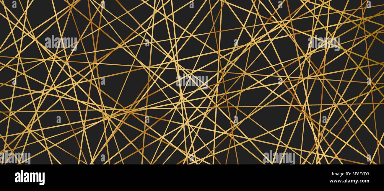 Straight random chaotic geometric lines form striking abstract vector pattern. Stock Vector
