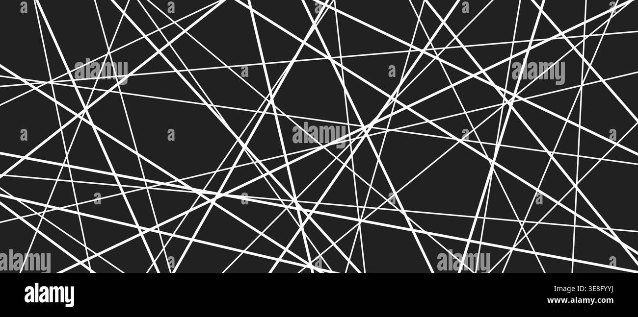 Chaotic straight diagonal strokes create dynamic monochrome vector texture. Stock Vector