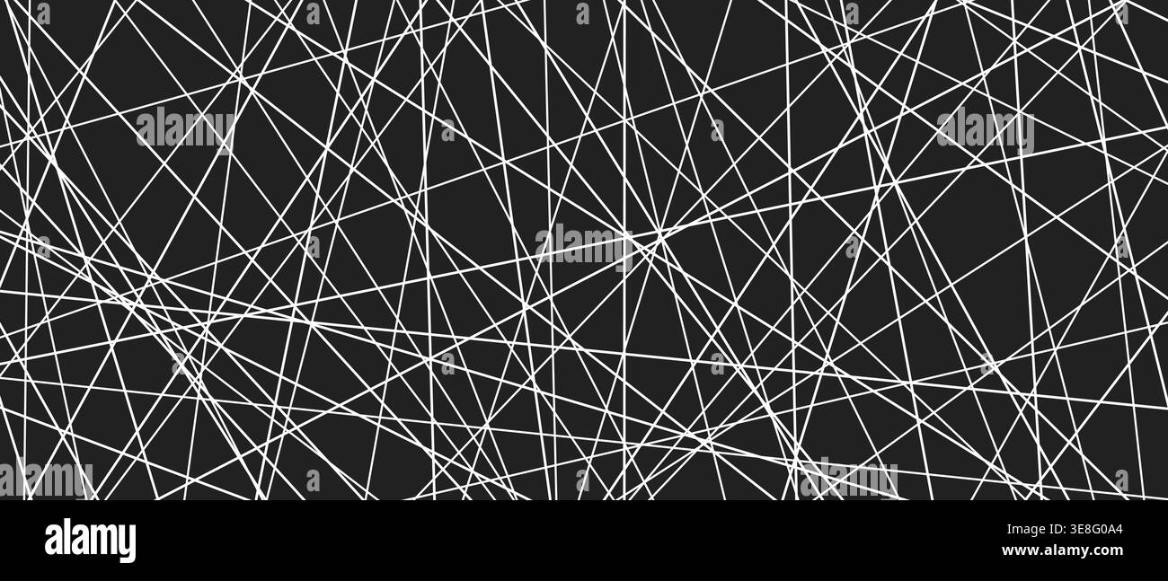 Chaotic straight diagonal strokes create dynamic monochrome vector texture. Stock Vector