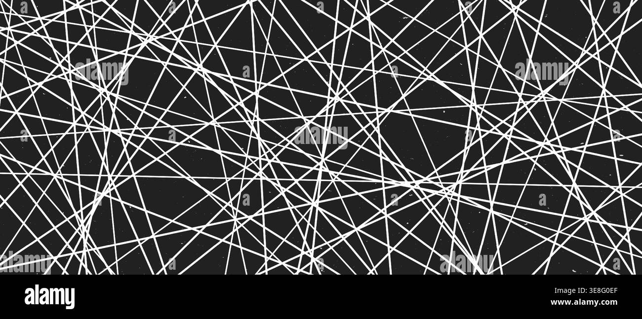 Chaotic straight diagonal strokes create dynamic monochrome vector texture. Stock Vector