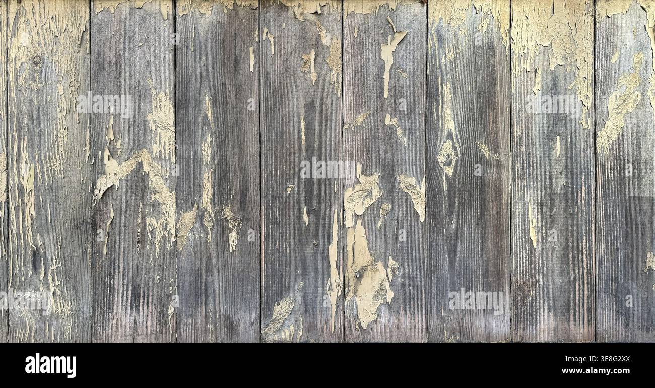 Old weathered wood texture, horizontal background Stock Photo