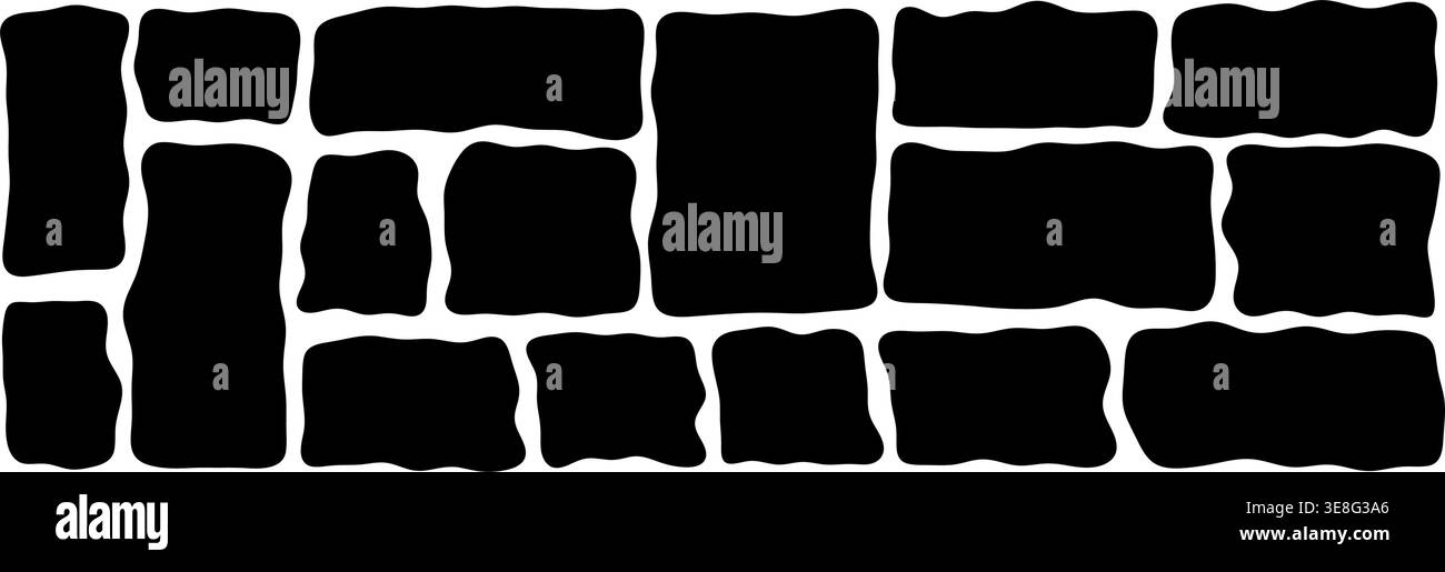 Wavy organic frame shape set with irregular edges, perfect for creative text layouts vector illustration. Stock Vector
