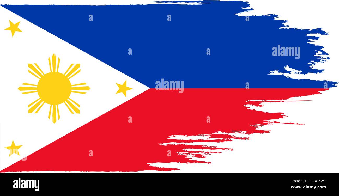 Grunge Philippines flag on a white background Stock Vector