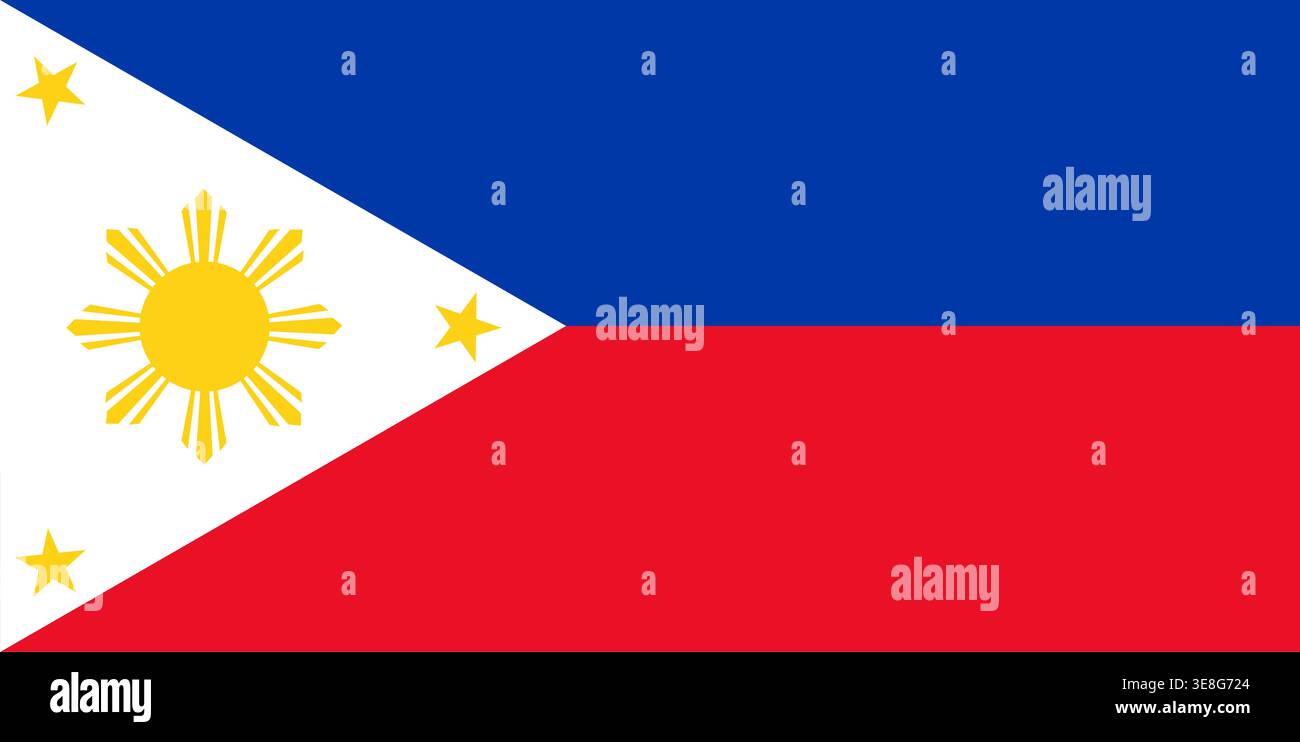 Classic Philippines flag on a white background Stock Vector