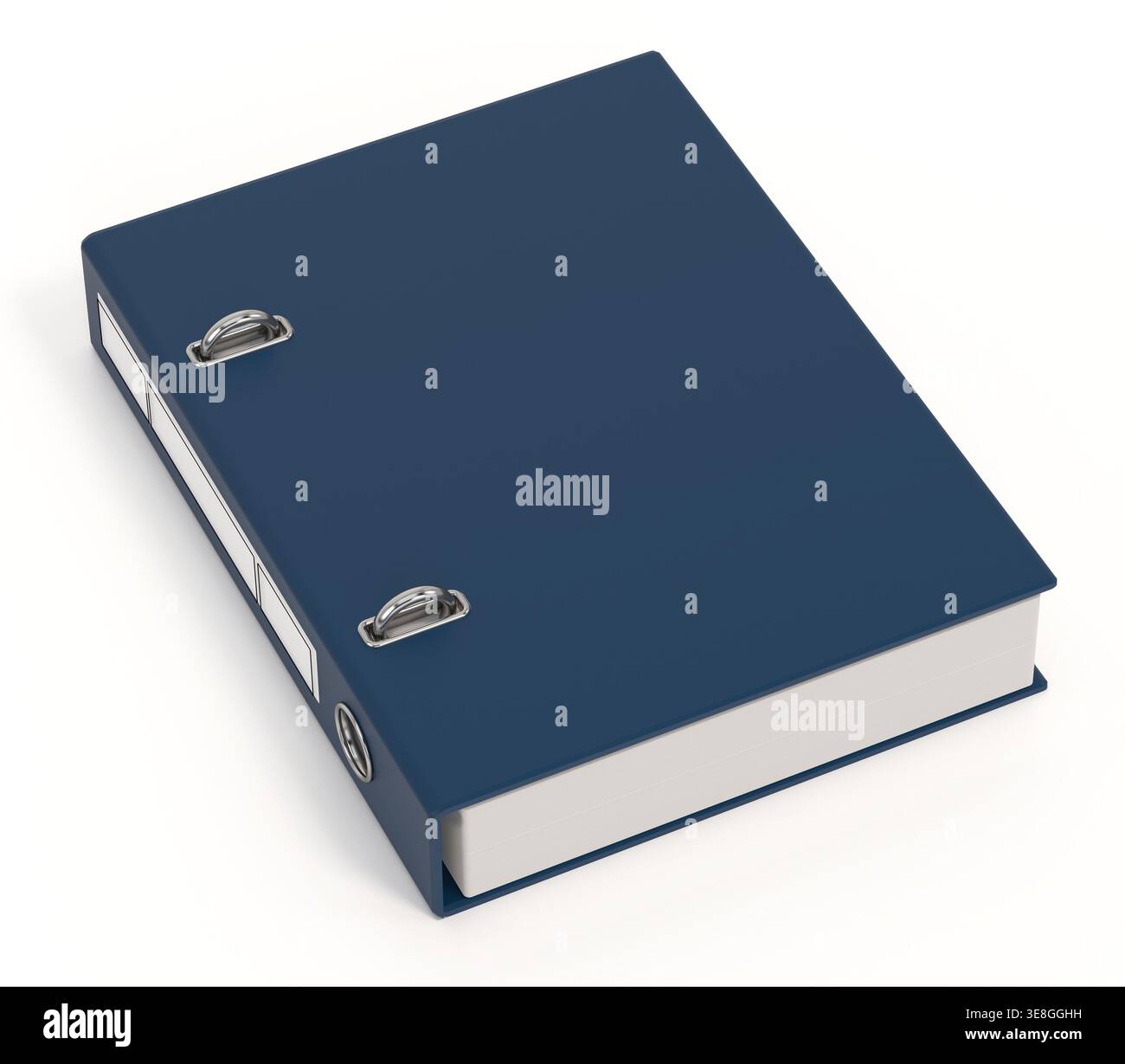 Blue file folder isolated on white background. 3D illustration. Stock Photo