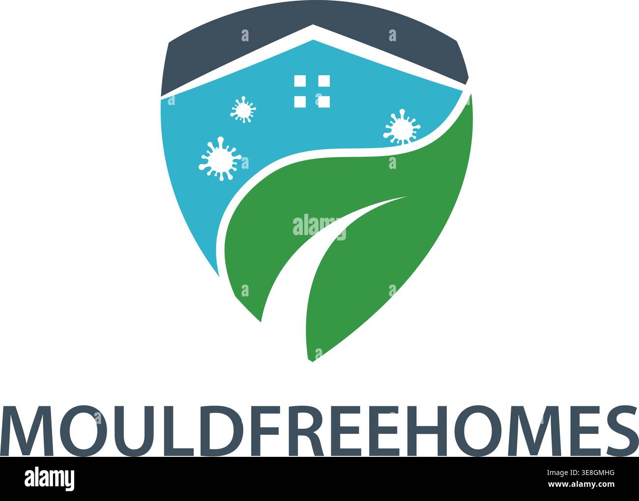 Eco shield logo mold free homes Stock Vector