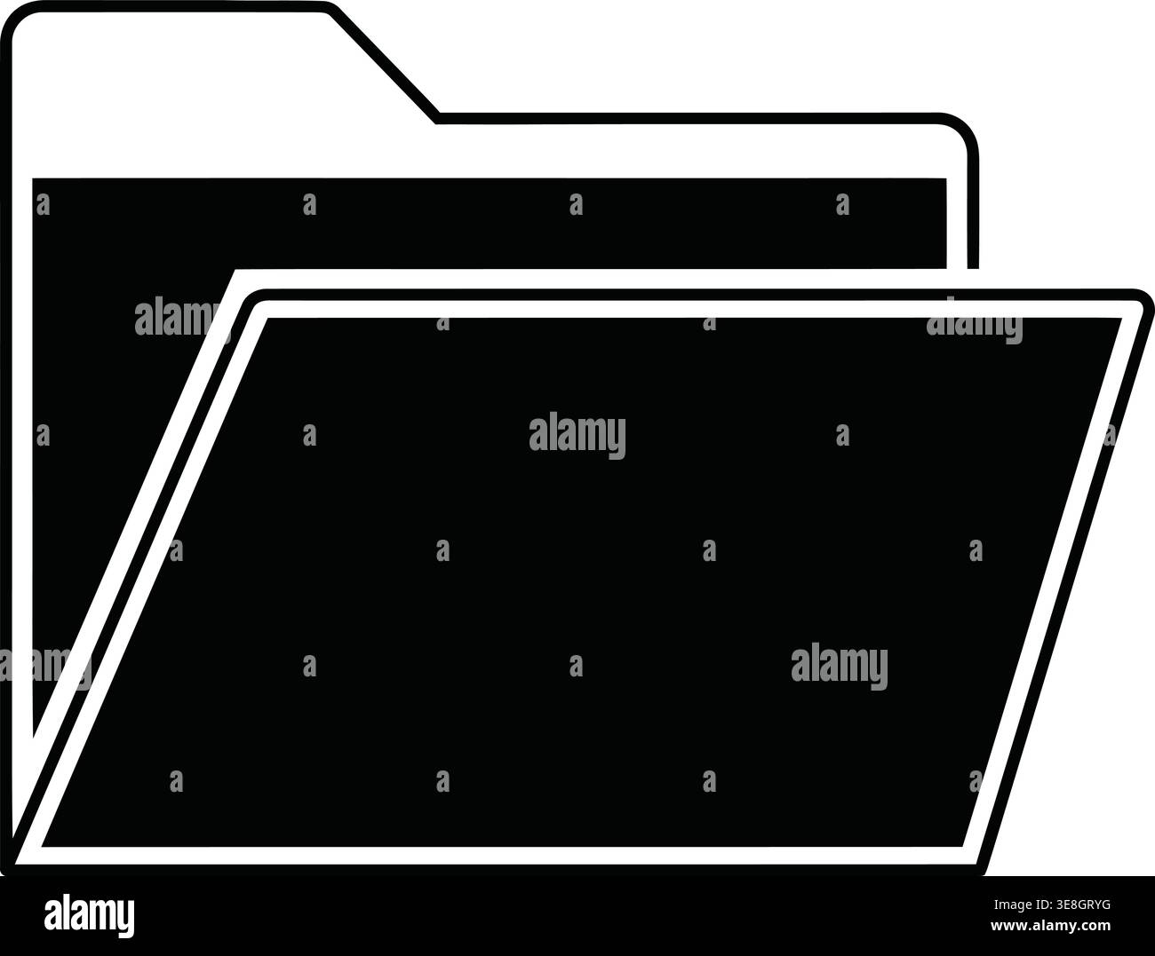 Modern flat design folder icon with layered documents symbolizing ...