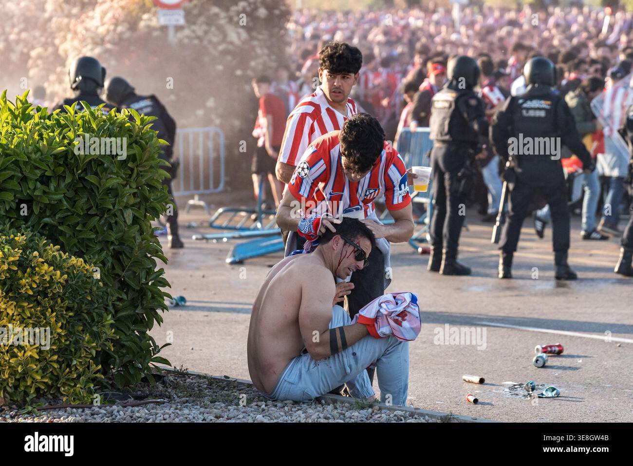 Football Fans Riot Several fans injured during the riots prior to the match between ...