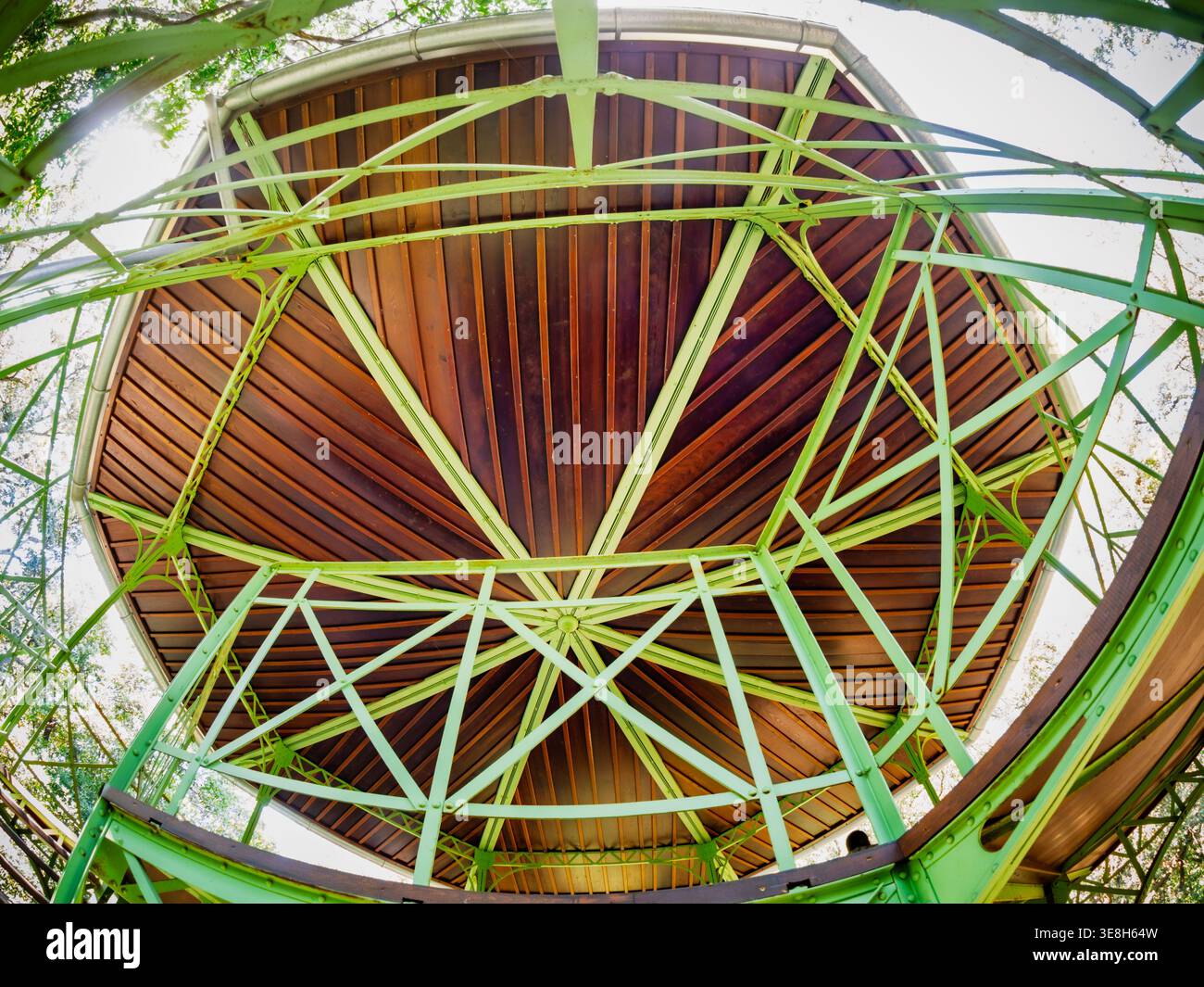 Roof detail of viewpoint on Saluga Hill in National park Brijuni in Istria, Croatia, Europe Stock Photo