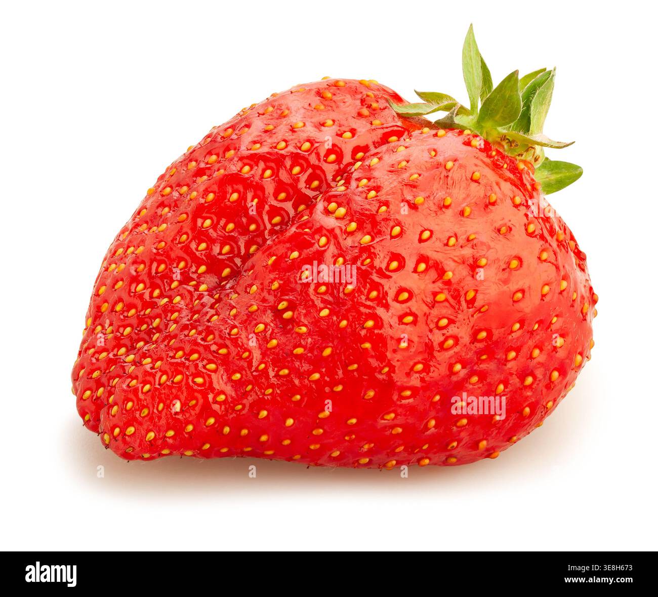 giant strawberry path isolated on white Stock Photo