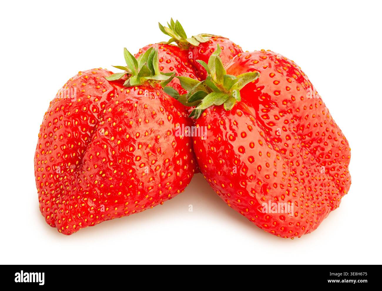 giant strawberry path isolated on white Stock Photo