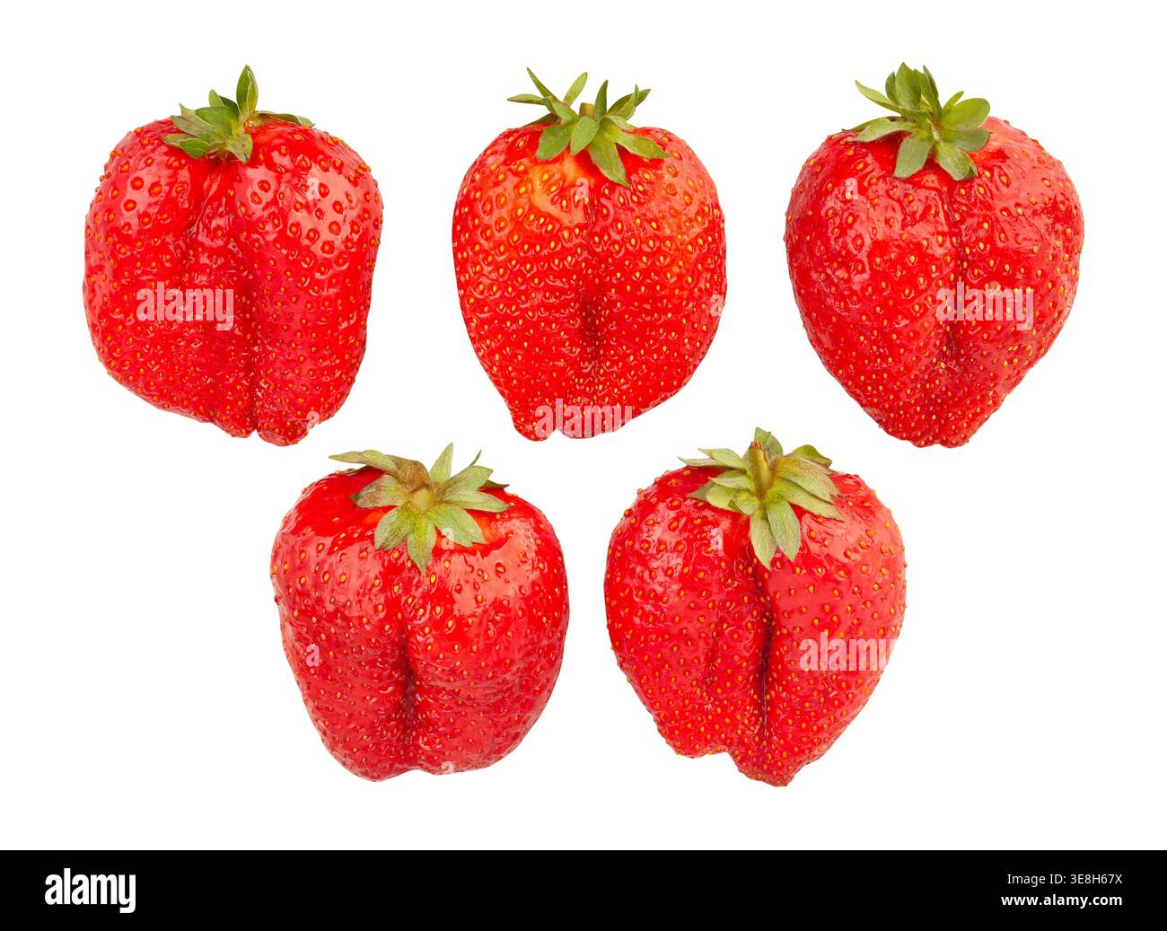 giant strawberry path isolated on white Stock Photo